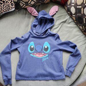Cute and cozy Disney Stitch hooded sweatshirt featuring 3D ears on the hood